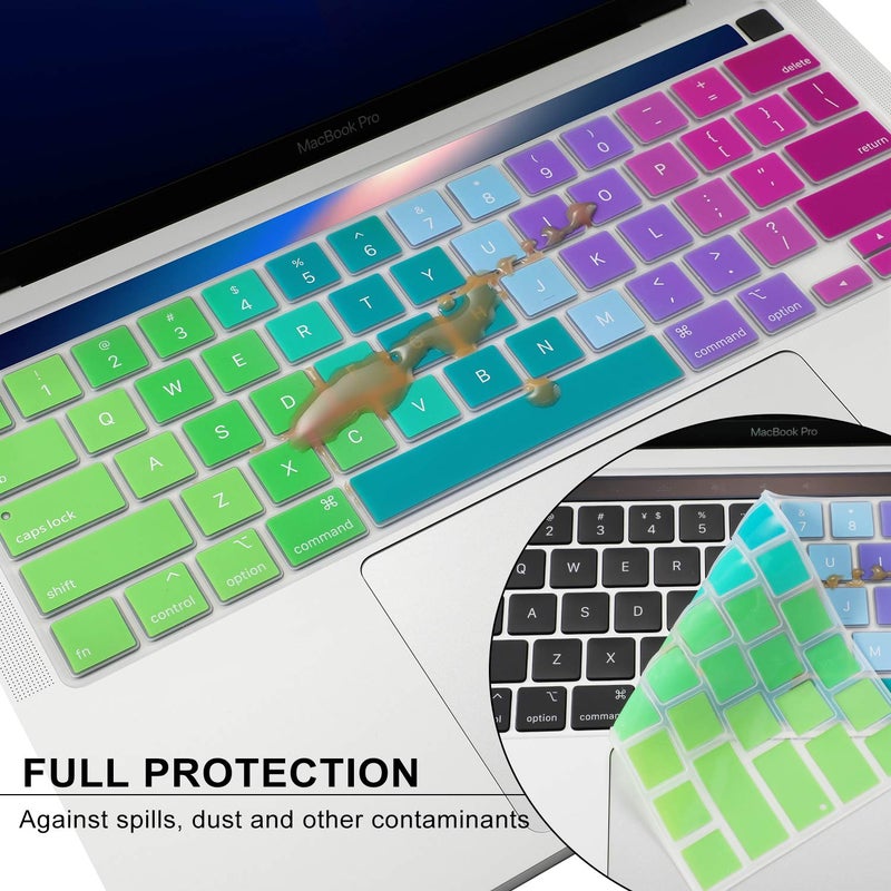 Allinside Keyboard Cover Skin for 2020 MacBook Pro 13 inch A2338 M1 A2251 A2289 and 2019 MacBook Pro 16 inch A2141 with Touch Bar & Touch ID, Rainbow - Image 4
